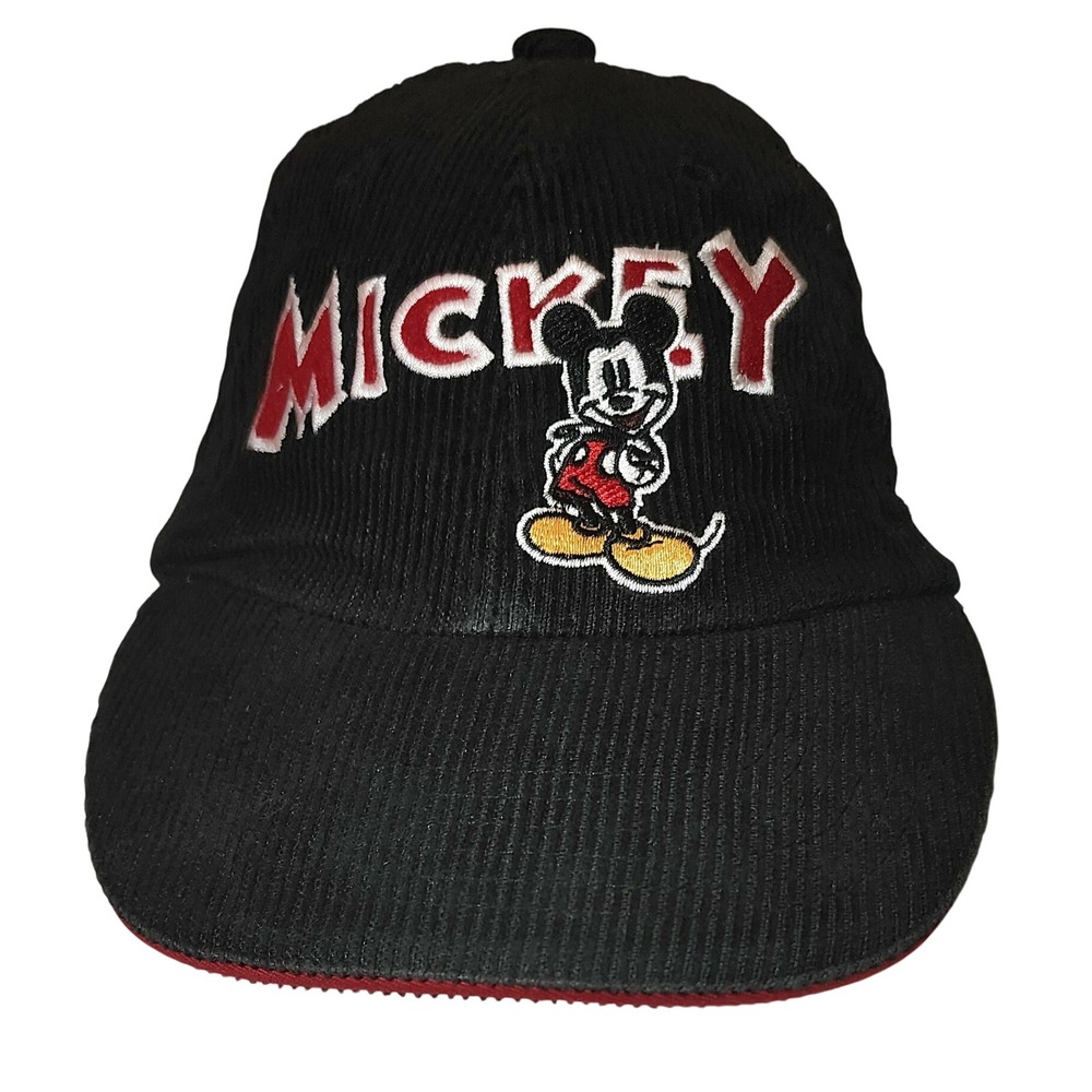 Disney Store Mickey Mouse Baseball Cap Hat Black Corduroy XS/TP/XCH Embroidered